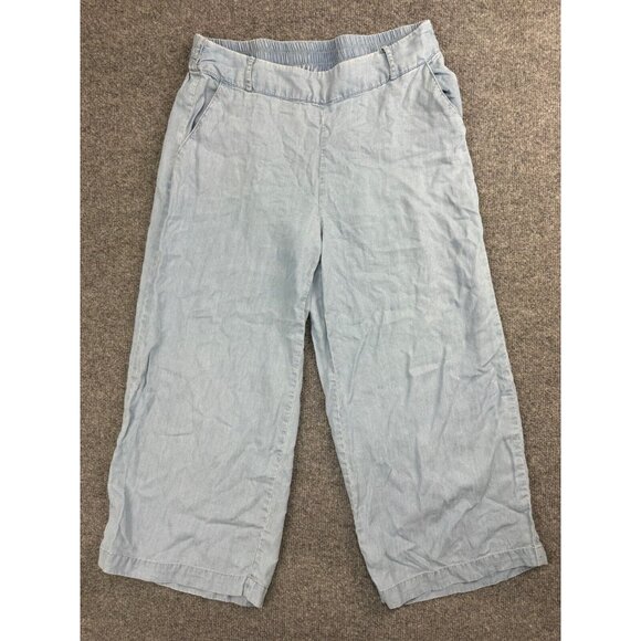 Telluride Clothing Co. Pants - Telluride Clothing Company Pants Women's S Blue Chambray Wide Leg Elastic Waist